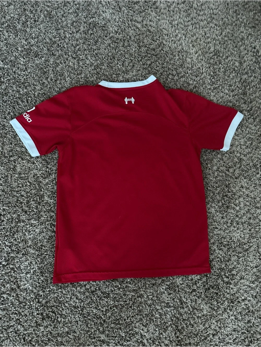 Nike Kids Liverpool Red Soccer Jersey with White Accents